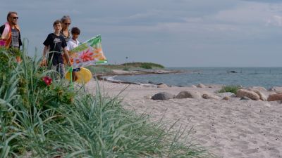 On the beach with the family